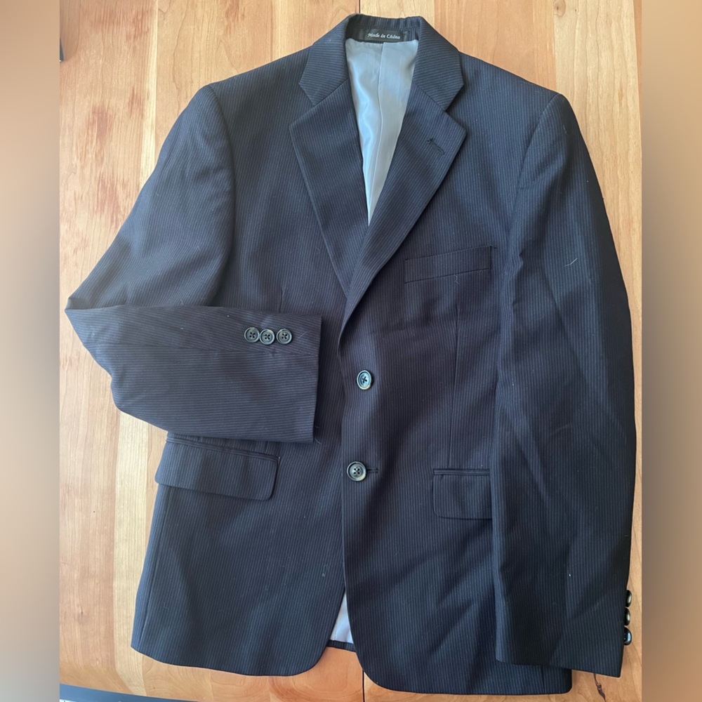 Michael Kors Classic Boys Black Pinstripe Blazer